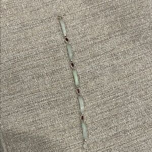 Elegant Green and Red Stone Bracelet